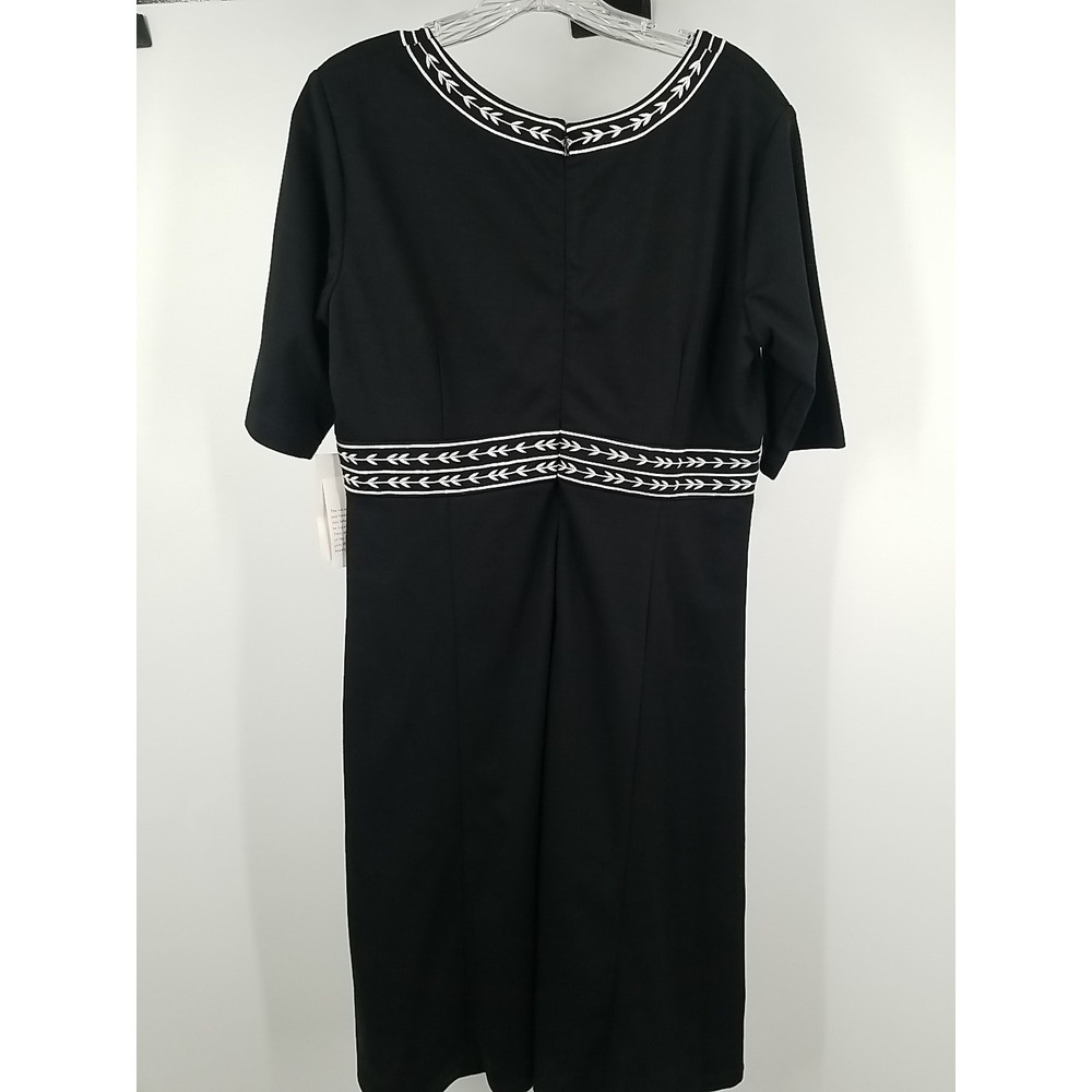 Fleur By David Rodriguez Womens Floral Short‎ Sleeve Embroidered Black Dress 12 - Picture 6 of 7